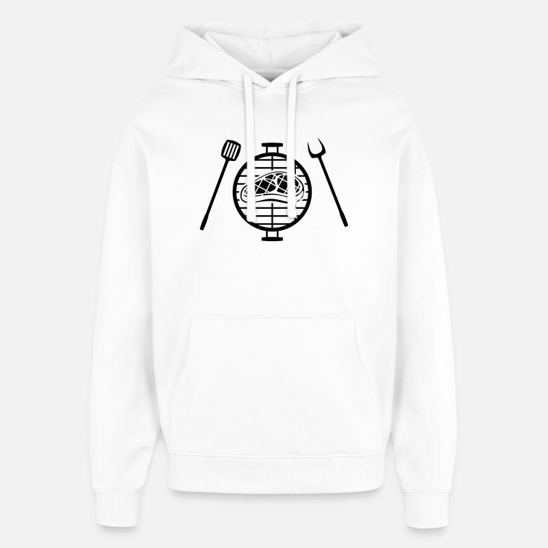 Steak grillé - Sweat à capuche unisexe Stanley/Stella Oversized - blanc