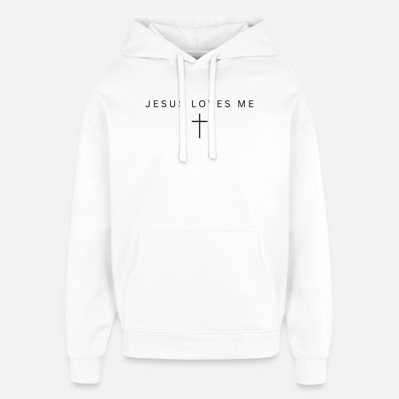 Jésus m’aime - Sweat à capuche unisexe Stanley/Stella Oversized - blanc