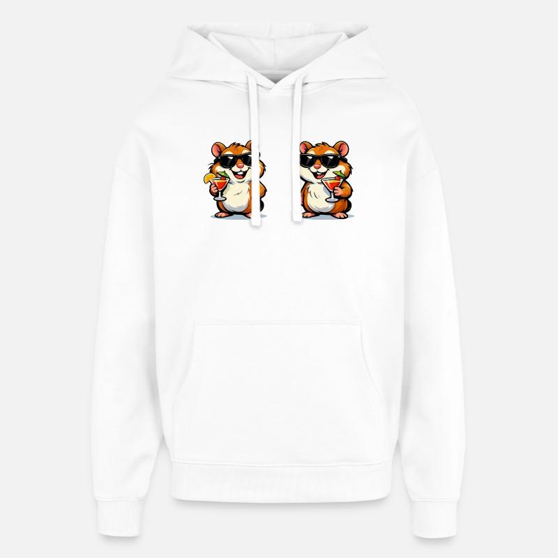 Cocktails de hamsters du soleil - Sweat à capuche unisexe Stanley/Stella Oversized - blanc