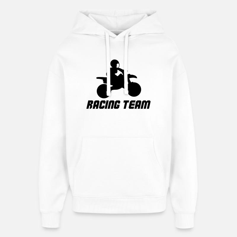 Équipe de course - Sweat à capuche unisexe Stanley/Stella Oversized - blanc