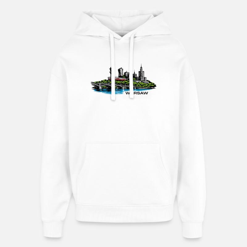 Varsavia - Stanley/Stella Oversized Felpa con cappuccio unisex - bianco
