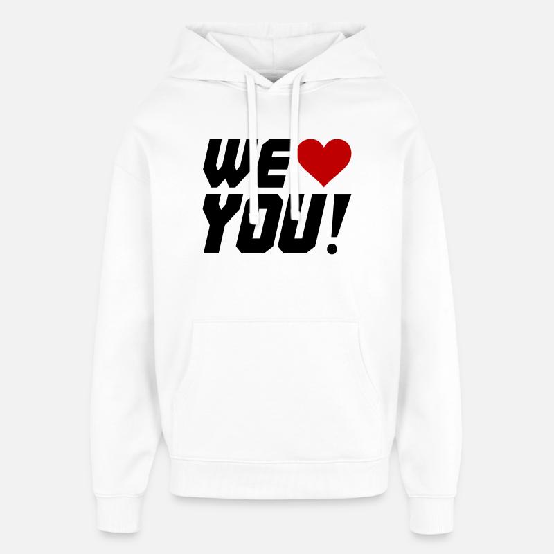 Silhouette en contraste de cœur - Sweat à capuche unisexe Stanley/Stella Oversized - blanc
