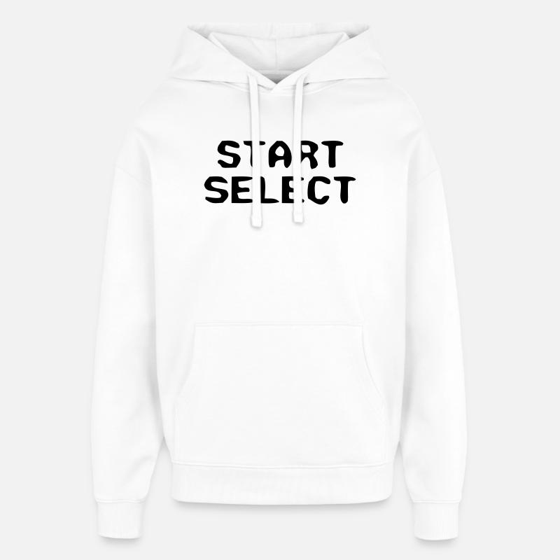 Start Select 8-Bit Text - Oversized Unisex Hoodie by Stanley/Stella - white