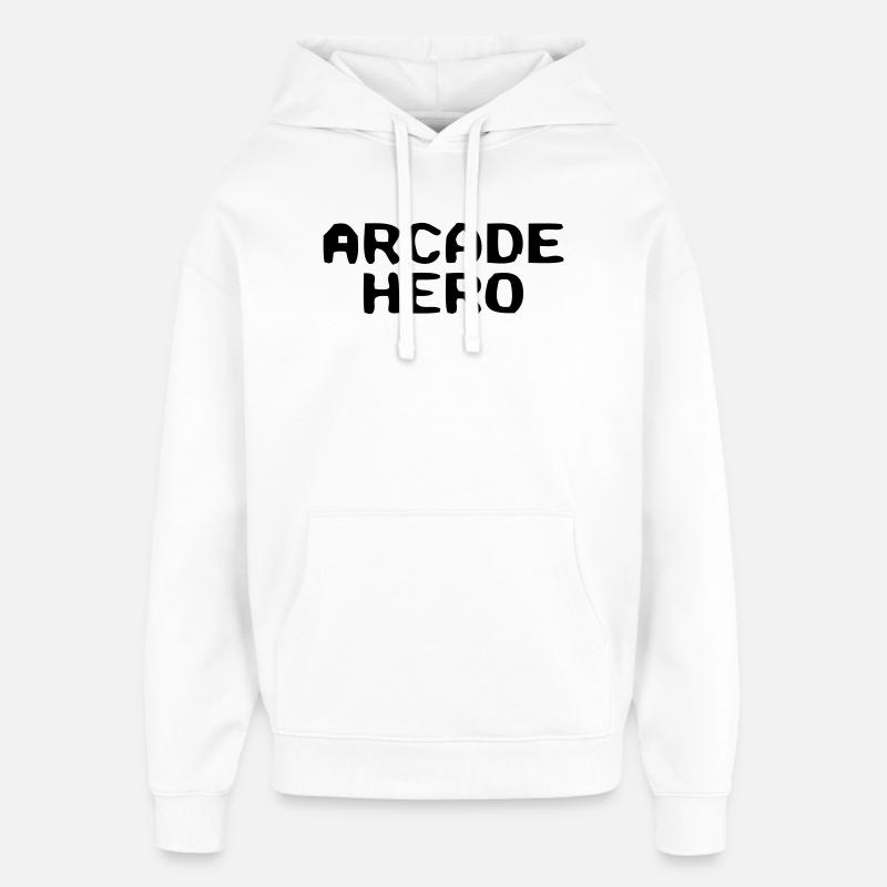 Lettrage rétro Arcade Hero - Sweat à capuche unisexe Stanley/Stella Oversized - blanc