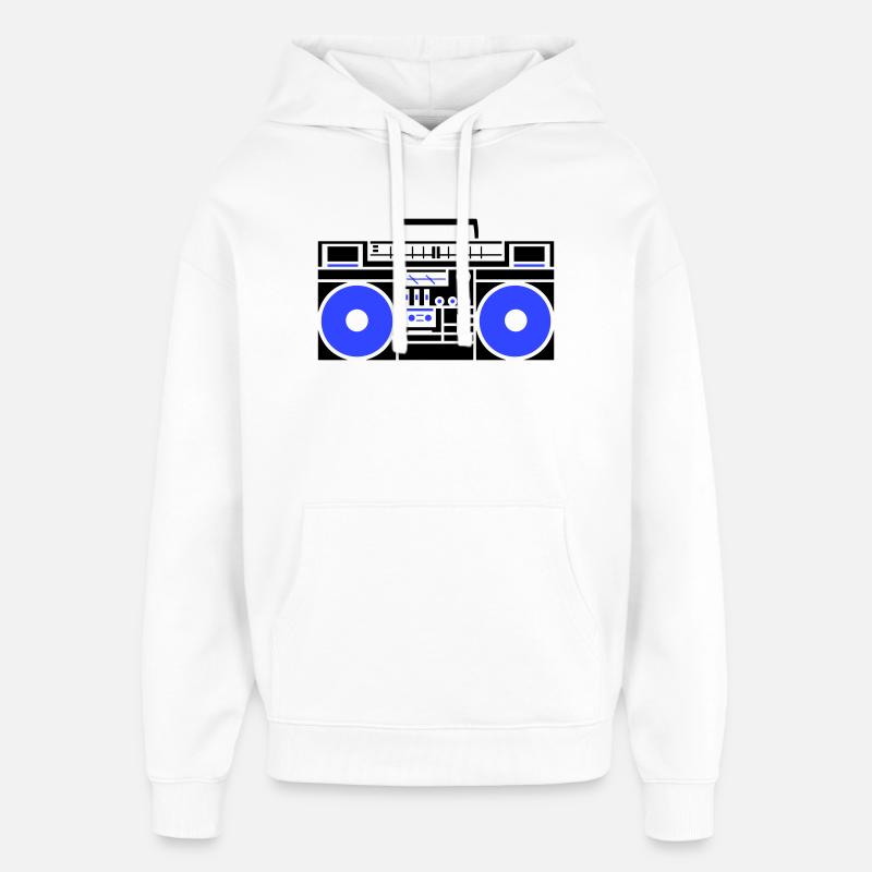 Radio blaster de ghetto - Sweat à capuche unisexe Stanley/Stella Oversized - blanc