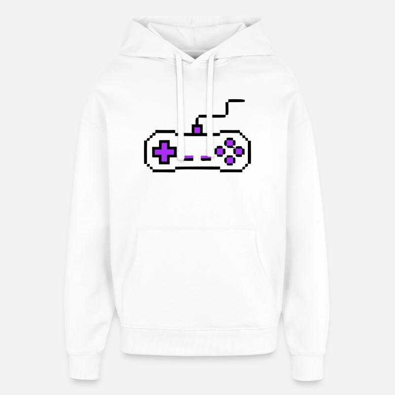 Joueur avec manette rétro - Sweat à capuche unisexe Stanley/Stella Oversized - blanc