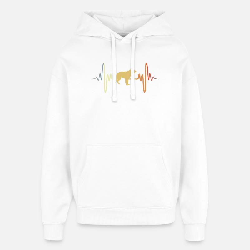German Shepherd Pulse - Oversized Unisex Hoodie by Stanley/Stella - white