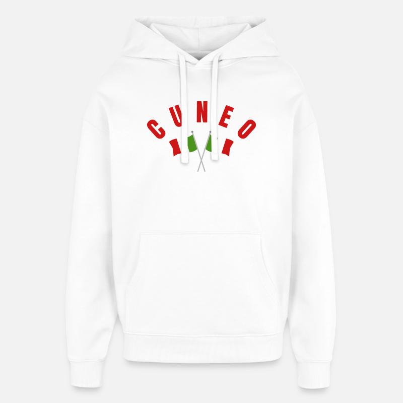 Cuneo a traversé les drapeaux italiens - Sweat à capuche unisexe Stanley/Stella Oversized - blanc