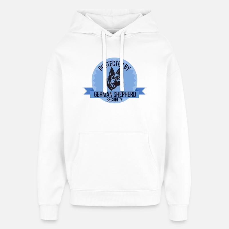 Protected By German Shepherd Security - Oversized Unisex Hoodie by Stanley/Stella - white