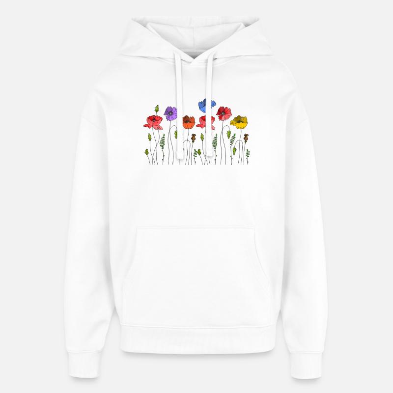 Fleur - Sweat à capuche unisexe Stanley/Stella Oversized - blanc