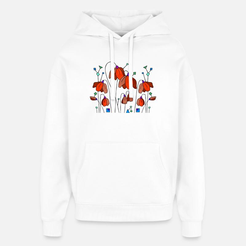 Fleur - Sweat à capuche unisexe Stanley/Stella Oversized - blanc