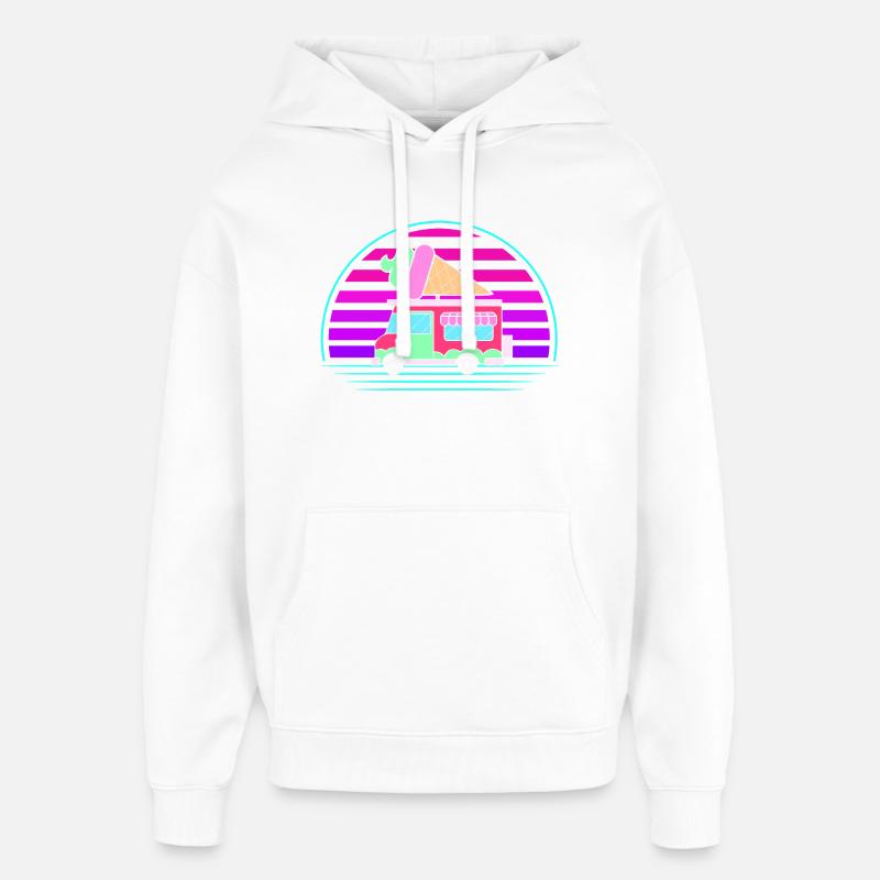 Eiscreme Eiswagen Eis Eisdiele - Oversized Unisex Hoodie by Stanley/Stella - white