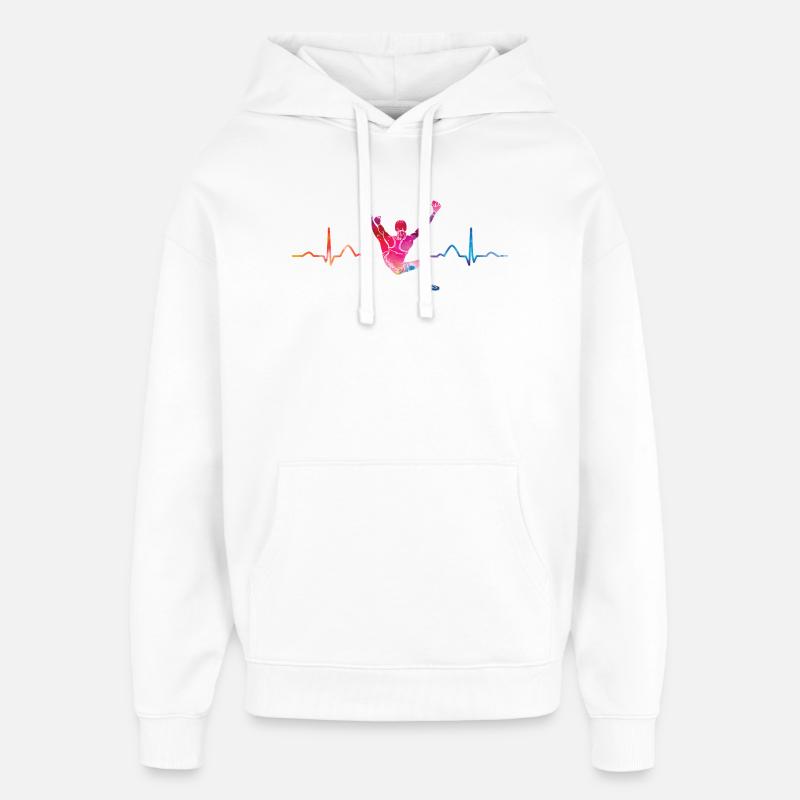 Boulderer Herzschlag Boulder Bouldern - Oversized Unisex Hoodie von Stanley/Stella - Weiß