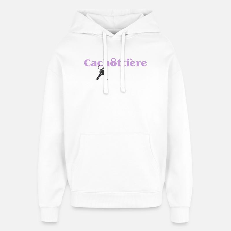 Cachottière Clés et Mystère - Sweat à capuche unisexe Stanley/Stella Oversized - blanc