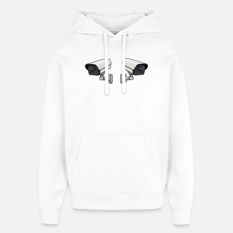 Art de surveillance à double caméra - Sweat à capuche unisexe Stanley/Stella Oversized - blanc