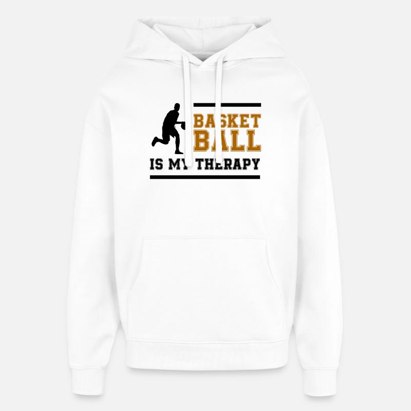 Lettrage rétro du basket-ball - Sweat à capuche unisexe Stanley/Stella Oversized - blanc