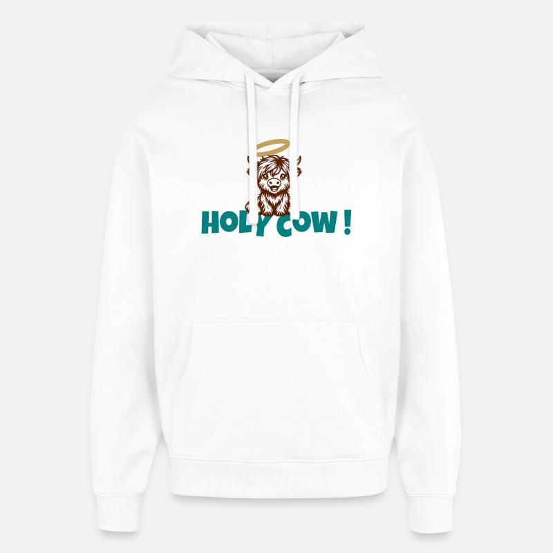 Dessin animé Holy Cow Halo - Sweat à capuche unisexe Stanley/Stella Oversized - blanc
