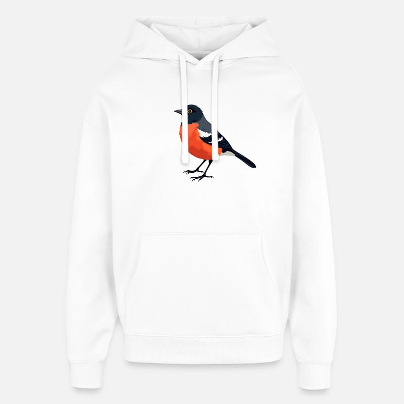 Oiseau Bullfinch - Sweat à capuche unisexe Stanley/Stella Oversized - blanc