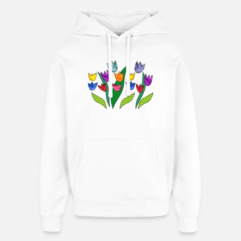 Fleur - Sweat à capuche unisexe Stanley/Stella Oversized - blanc