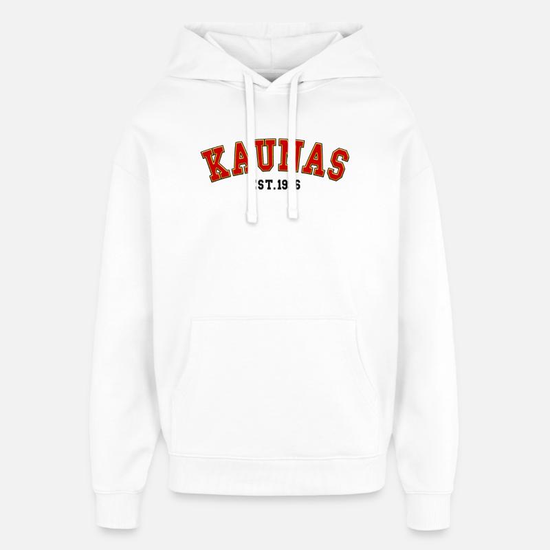 Fondé à Kaunas en 1996 - Sweat à capuche unisexe Stanley/Stella Oversized - blanc