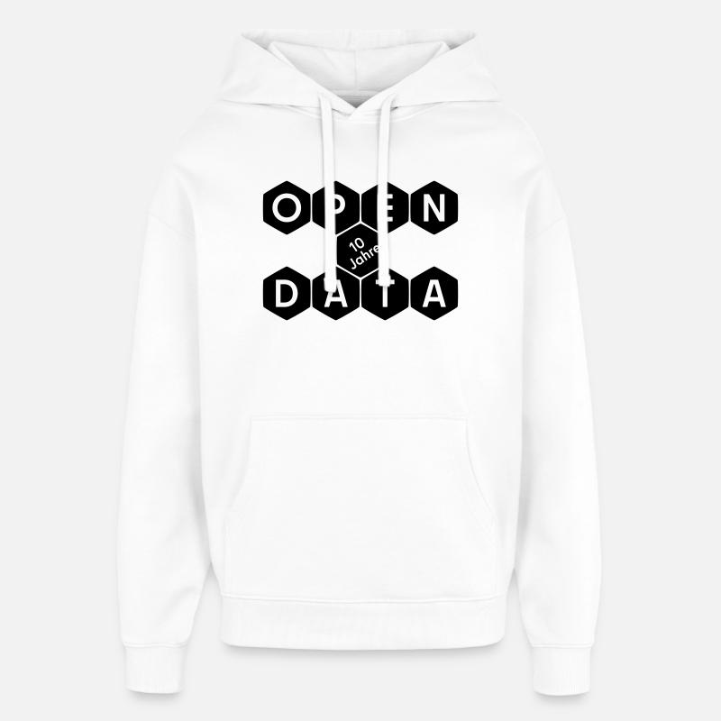 Open Data 10 Jahre Jubiläum (dunkel) - Oversized Unisex Hoodie von Stanley/Stella - Weiß