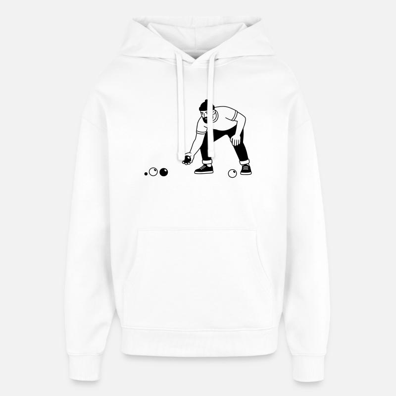 Bocce - Sweat à capuche unisexe Stanley/Stella Oversized - blanc