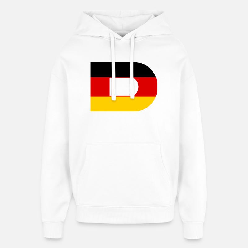 D - Style du drapeau allemand - Sweat à capuche unisexe Stanley/Stella Oversized - blanc