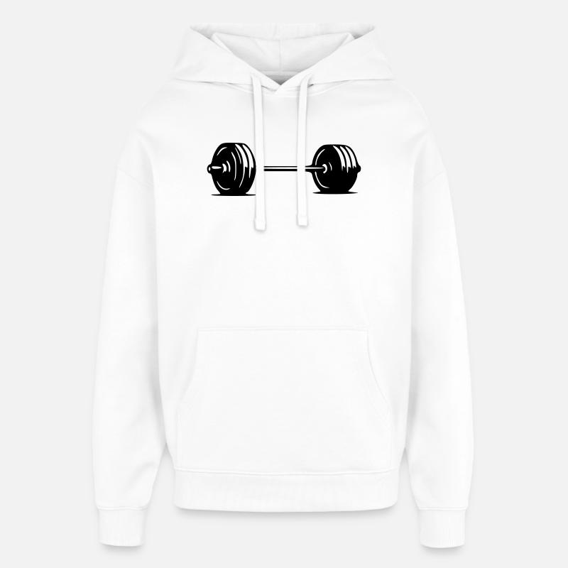 Barbell - Oversized Unisex Hoodie by Stanley/Stella - white
