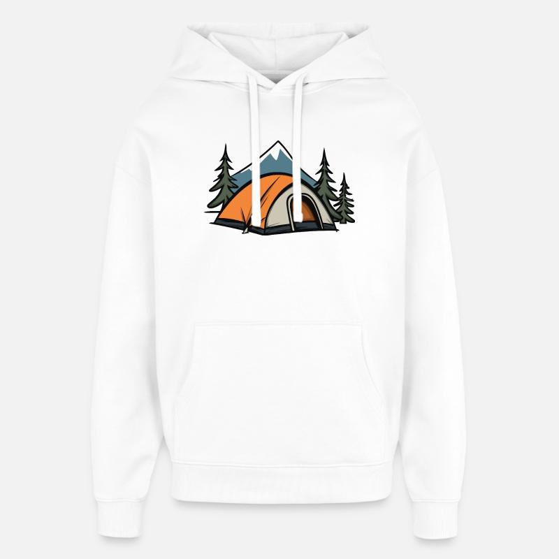 Camping en plein air - Sweat à capuche unisexe Stanley/Stella Oversized - blanc