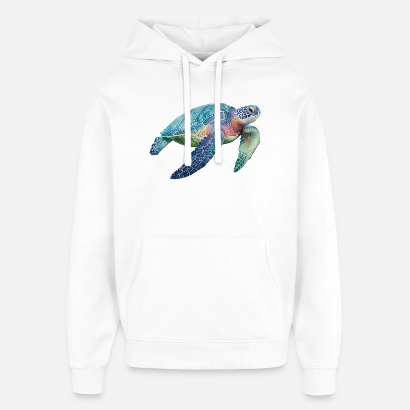 Turtle - Oversized Unisex Hoodie by Stanley/Stella - white