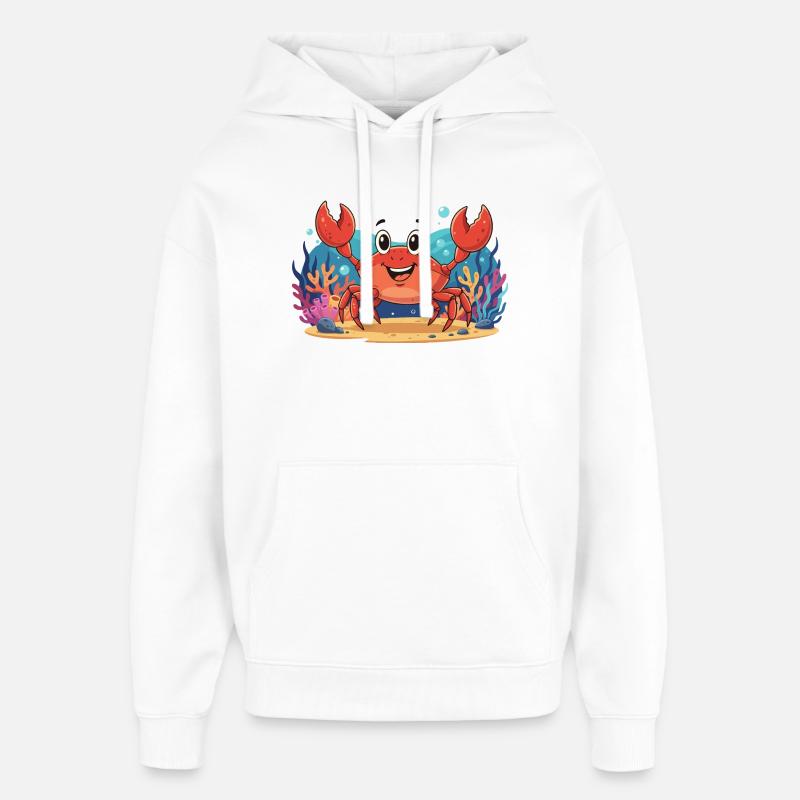 Crabe sous-marin joyeux - Sweat à capuche unisexe Stanley/Stella Oversized - blanc