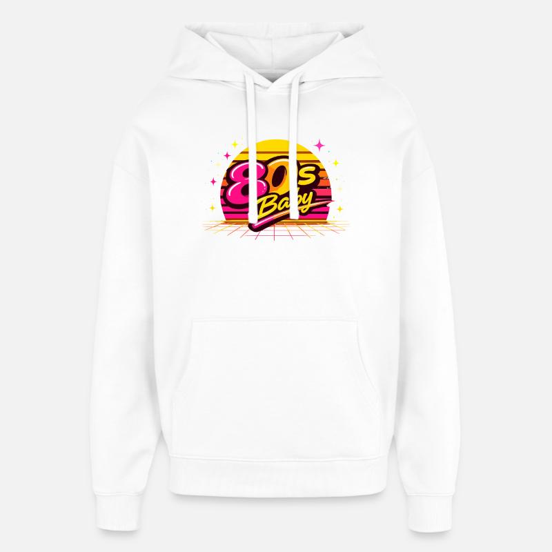 80s Retro Disco - Oversized Unisex Hoodie by Stanley/Stella - white