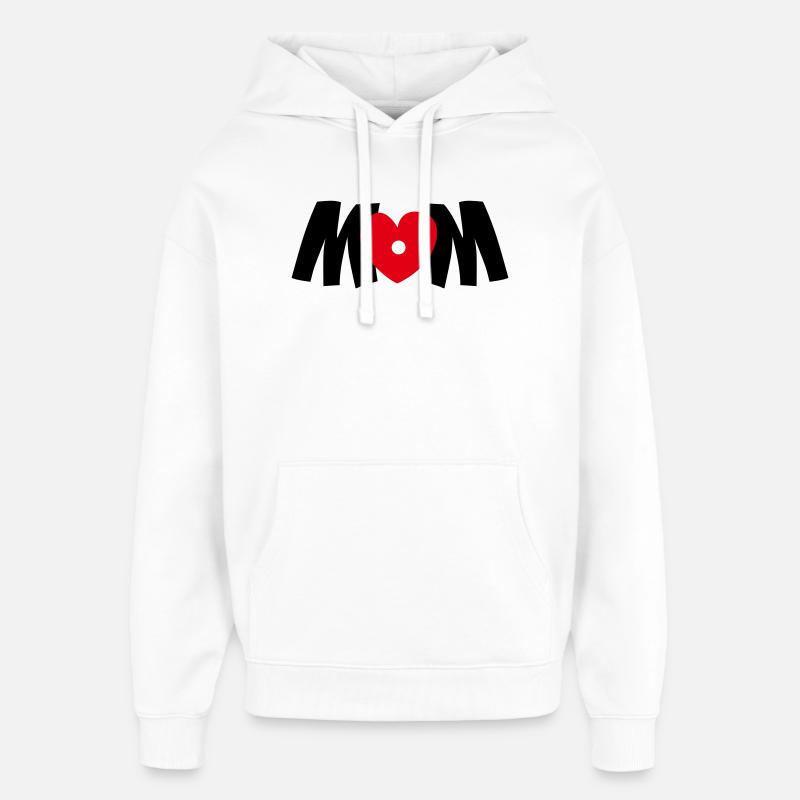 Mama Herz - Oversized Unisex Hoodie von Stanley/Stella - Weiß