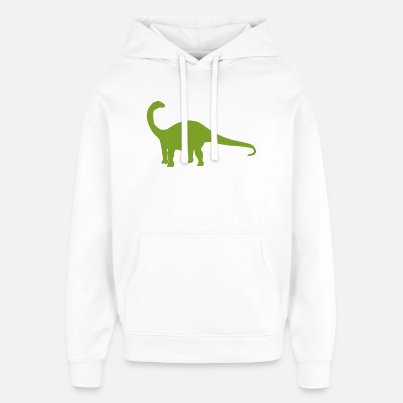 Dinosaur Silhouette Green - Oversized Unisex Hoodie by Stanley/Stella - white