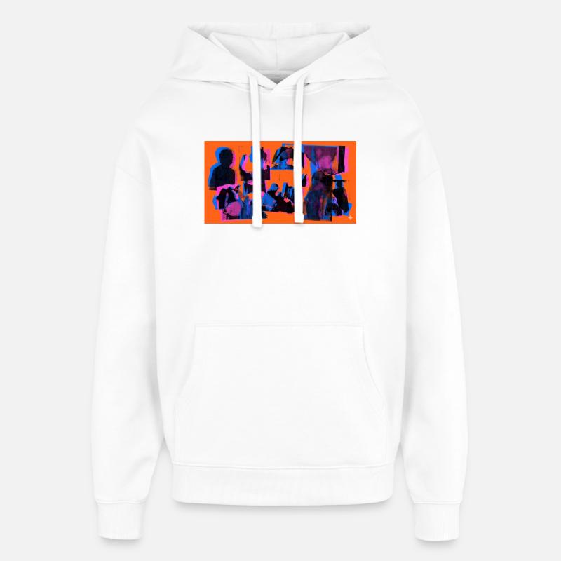 Collage Pop Silhouettes - Sweat à capuche unisexe Stanley/Stella Oversized - blanc