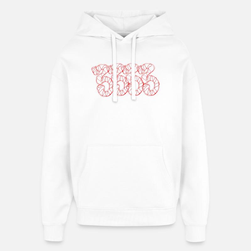 3333 est le numéro - Sweat à capuche unisexe Stanley/Stella Oversized - blanc
