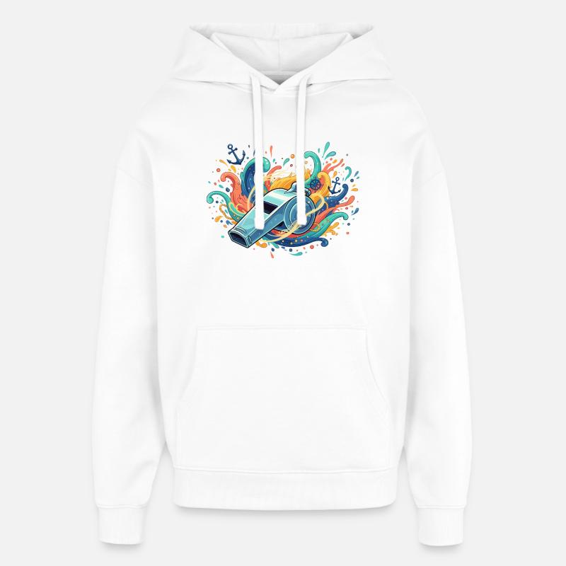 Maritime Pfeife im Farbschwall - Oversized Unisex Hoodie von Stanley/Stella - Weiß