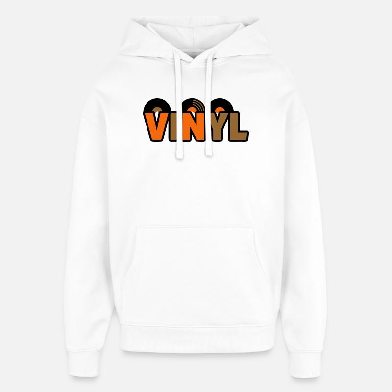 Lettrage vinyle : Musique rétro Nerd - Sweat à capuche unisexe Stanley/Stella Oversized - blanc