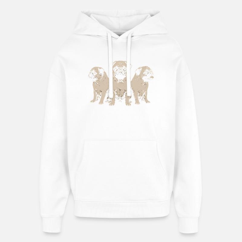 Trio rétro des Trois Carlins - Sweat à capuche unisexe Stanley/Stella Oversized - blanc