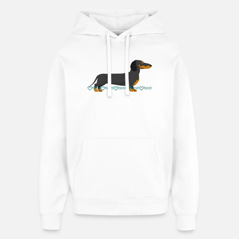 Image du teckel - Sweat à capuche unisexe Stanley/Stella Oversized - blanc