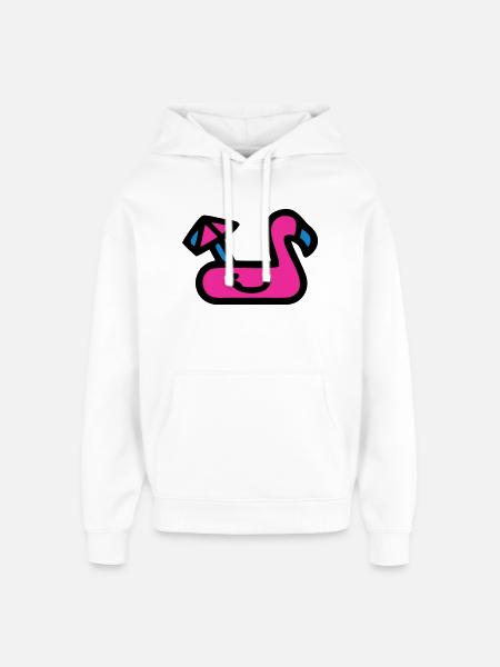 Flamingo Air Mattress Retro - Oversized Unisex Hoodie by Stanley/Stella - white