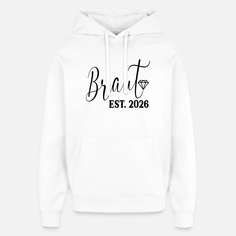 Fiançailles de mariage - Mariée 2026 - Sweat à capuche unisexe Stanley/Stella Oversized - blanc