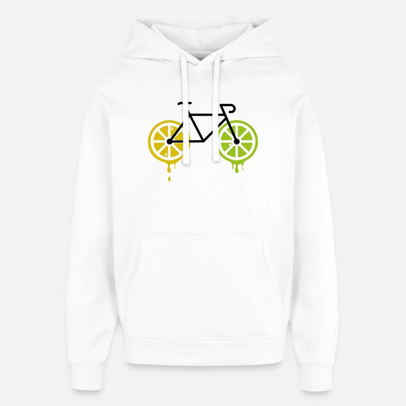 Citron vélo - Sweat à capuche unisexe Stanley/Stella Oversized - blanc