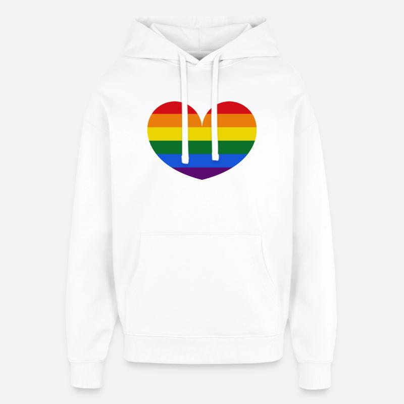 Drapeau gay - Sweat à capuche unisexe Stanley/Stella Oversized - blanc