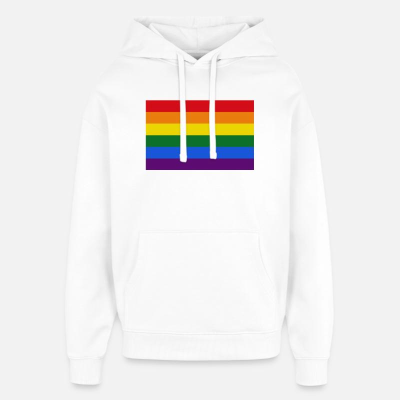 Drapeau arc-en-ciel gay - Sweat à capuche unisexe Stanley/Stella Oversized - blanc