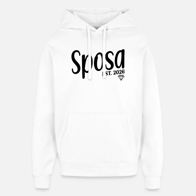 Mariée italienne 2026 - Sweat à capuche unisexe Stanley/Stella Oversized - blanc