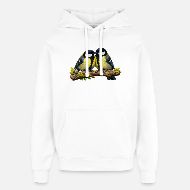 Great Pair on Branch - Oversized Unisex Hoodie by Stanley/Stella - white