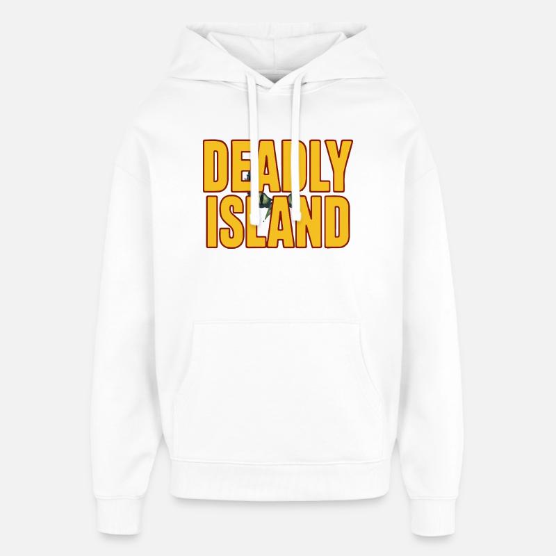 Texte en gras de l’île - Sweat à capuche unisexe Stanley/Stella Oversized - blanc