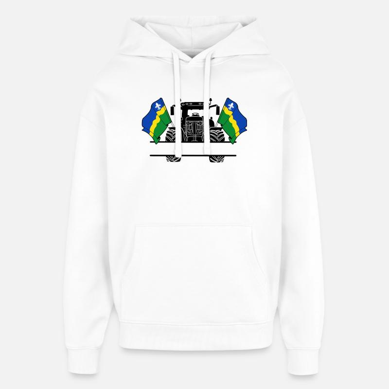 Flevoland_Tractor_Custom_Edition - Oversized Unisex Hoodie by Stanley/Stella - white
