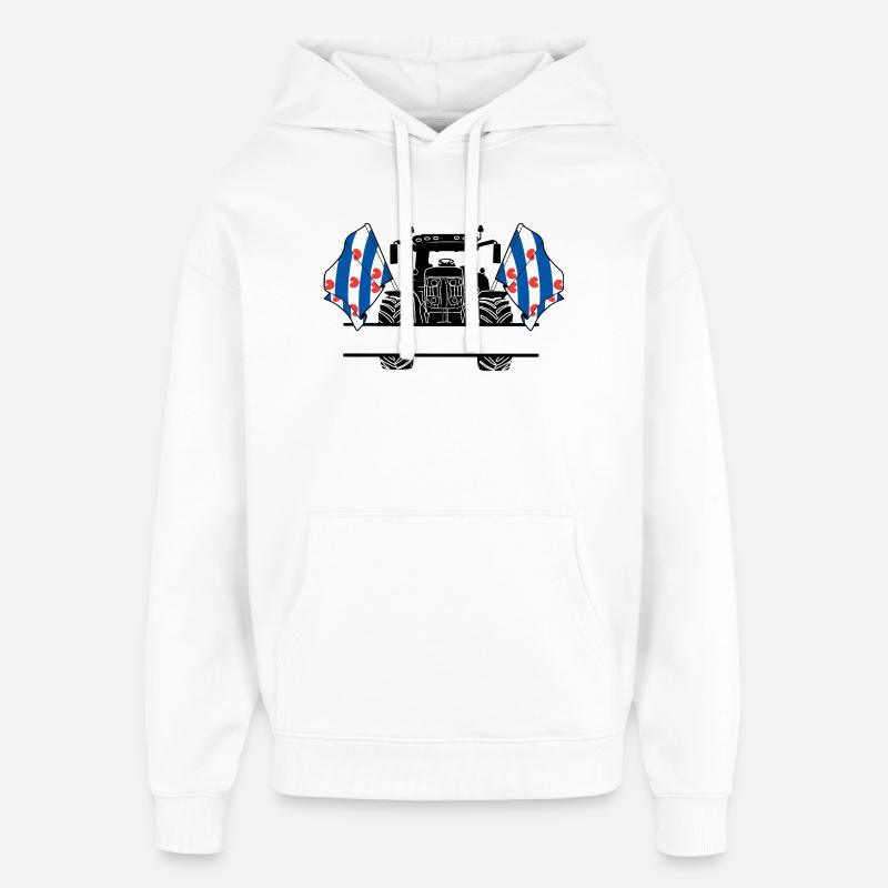 Friesland_Tractor_Custom_Edition - Oversized Unisex Hoodie von Stanley/Stella - Weiß